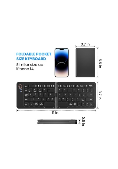 Coverzone Katlanabilir Kablosuz Bluetooth Klavye Ent 67 Tuş Makas Mekanizmalı, İos Android Windows Uyumlu, Usb-c Şarjlı, 150 Mah Batarya, 10 M Menzil, Çift Katlanır Taşınabilir Tasarım B028 Siyah Coverzone Katlanabilir Kablosuz Bluetooth Klavye Ent 67 Tuş Makas Mekanizmalı, İos Android Windows Uyumlu, Usb-c Şarjlı, 150 Mah Batarya, 10 M Menzil, Çift Katlanır Taşınabilir Tasarım B028 Siyah