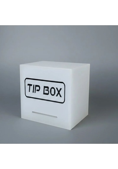 Kare Tipbox - Bahşiş Kutusu Buz Beyaz - 14x14xh13cm