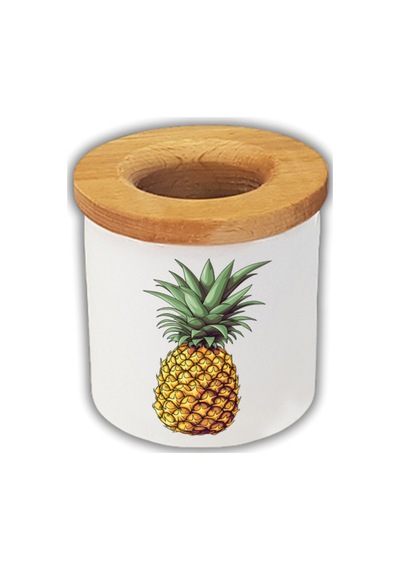 Ananas Baskılı Kalemlik Kalem Kutusu Beyaz