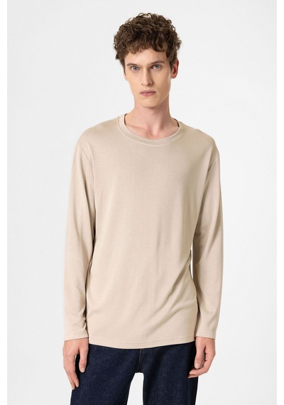Antioch Relaxed Fit Basic Erkek T-shirt Bej