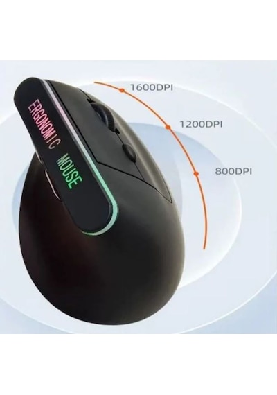 Techtic 2.4g Kablosuz Dikey Tasarım Mouse Çift Modlu Rgb Ergonomik Şarj Edilebilir Sessiz Mod Ofis Oyun Dikey Ergonomik