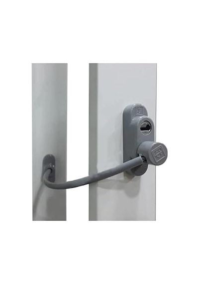 5 Adet Çelik Halatlı Pvc Pencere Çocuk Emniyet Kilidi Gri