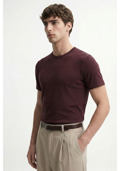 Antioch Pamuklu Erkek T-shirt Bordo