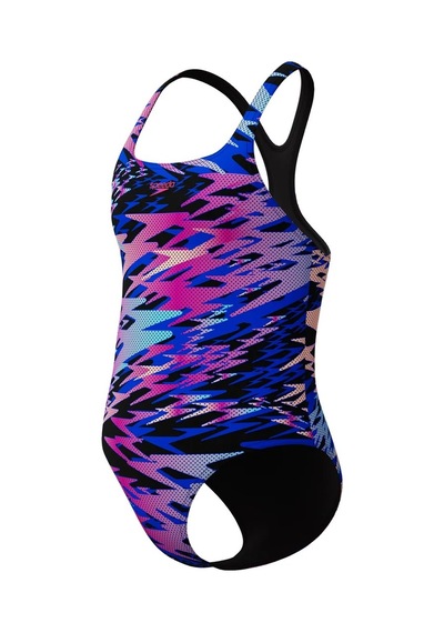 Speedo Hyperboom Print Medalist Kadın Yüzücü Mayosu mavi
