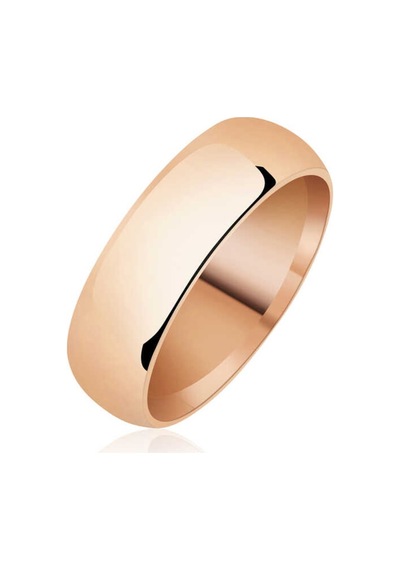 6 Mm Düz Bombeli Rose Gümüş Alyans (551177609)