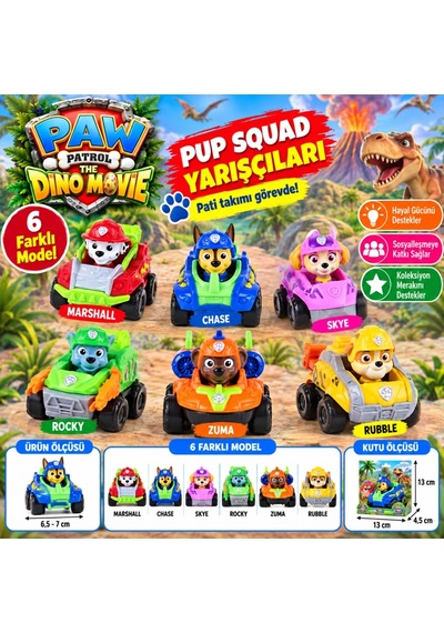 The Dino Movie Pup Squad Yarışçıları Adet Fiyatıdır