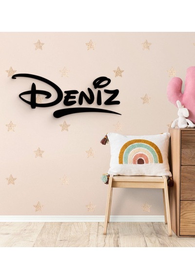 Bk Gift Kişiye Özel İsimli Ahşap Duvar Yazısı-3 Gri