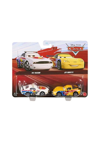 Disney Pixar Cars Pat Traxson & Jeff Gorvette 2'li Diecast Model Araba Seti Kırmızı