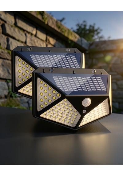 Güneş Enerjili Hareket Sensörlü 100 Led Bahçe Işıkları Uuczyx100lamba3