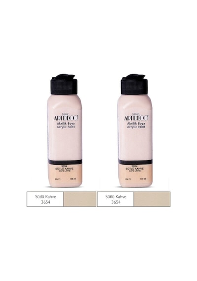2 Li Akrilik Boya 140 Ml Renk Seçmeli Canlı Ve Pastel 3654 - Sütlü Kahve