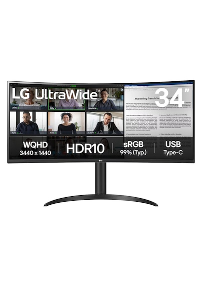 LG UltraWide 34WR55QK-B 34" 5 MS WQHD Curved 100 Hz Monitör