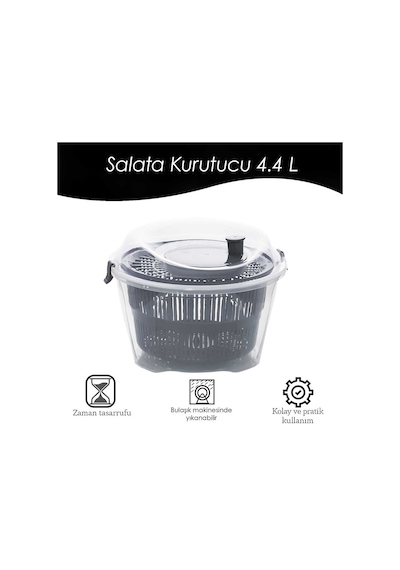 Porsima G-25 Gondol Vega Pratik Salata Kurutucu Süzgeç Gri