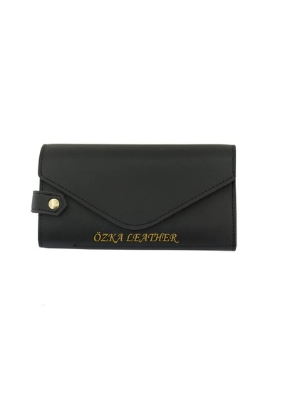 Ozka Leather Collection Telefon Ve Bozuk Para Bölmeli Kadın Cüzdanı Siyah Renk Sıyah