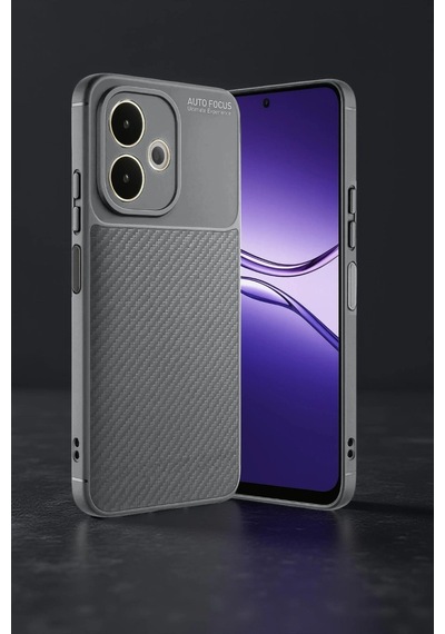 Oppo A5 Pro 4g Kılıf Auto Focus Karbon Kapak - Gri Renkli