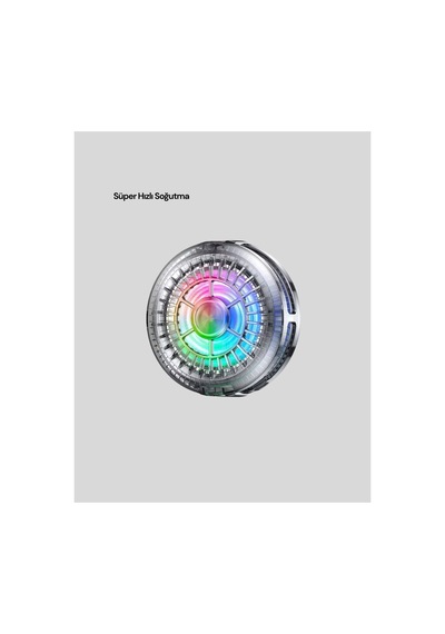 Rgb Işıklı Telefon Soğutucu Fan Cooler Süper Hızlı Soğutma - Karbul6114-6376 Renkli