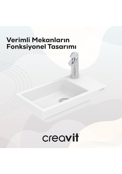 Creavit Elmas Lavabo 45 Cm Beyaz Tp025-00cb00e-0000