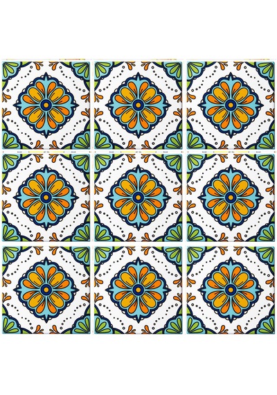 Can Seramik – 10x10 Cm. Cç-93 Kütahya Çini Karo 5'li 1 Paket