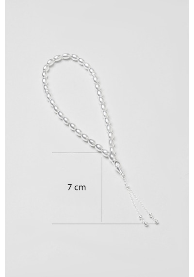 Arpa Kesim 20 Cm Gümüş Tesbih Beyaz