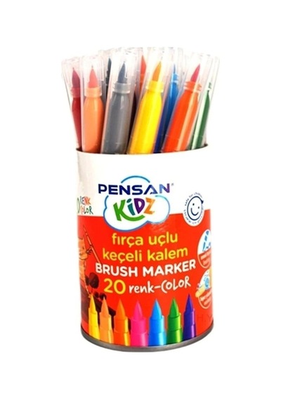 Kidz 4000 20 Renk Fırça Uçlu Keçeli Kalem