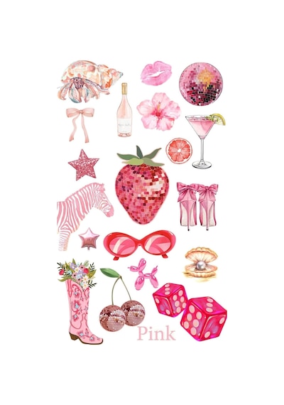 Pink Vsco Laptop Tablet Telefon Ajanda Bullet Journal Motor Sticker - Etiket 1