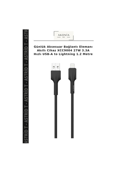 Günlük Aksesuar Bağlantı Elemanı Akıllı Cihaz Xcc9004 27w 3.3a Hızlı Usb-a To Lightning 1.2 Metre