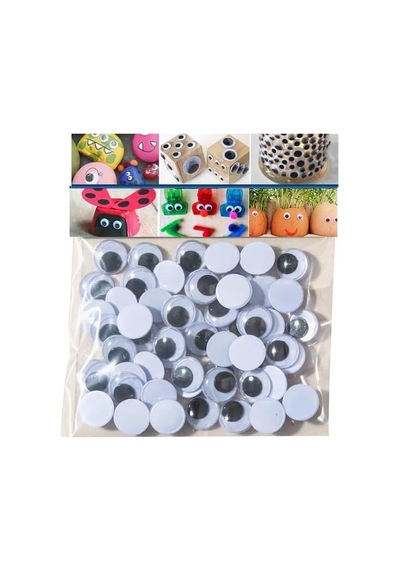 Oynar Göz Siyah 8 Mm 50 Li 1 Paket Oynayan Göz 8mm Hobi Tasarım Anasınıfı Kreş Etkinlik Elişi Genel