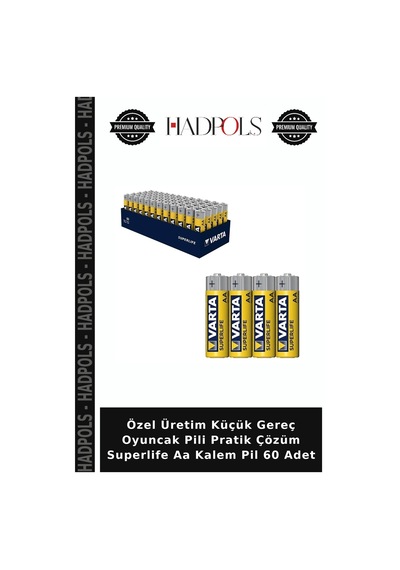 Özel Üretim Küçük Gereç Oyuncak Pili Pratik Çözüm Superlife Aa Kalem Pil 60 Adet