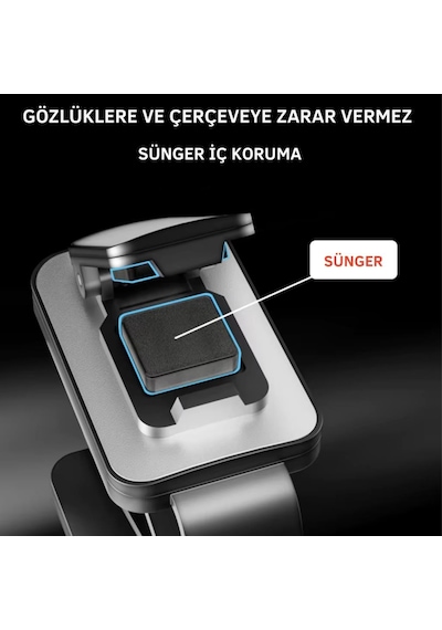 Coofbe Klipsli 180 Araç İçi Gözlük Tutucu Kart Tutucu Mandallı Süngerli Oto Araç Gözlük Tutacagi 01