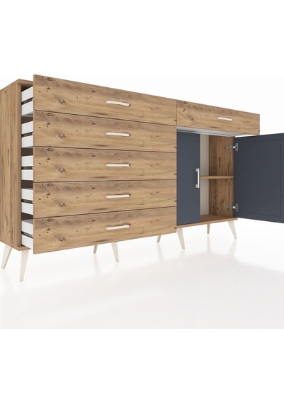 Arges Konsol Tek Raflı 6 Çekmeceli 2 Kapaklı 176x30x99 Çam-antras Çam-antrasit/çam Arges Konsol Tek Raflı 6 Çekmeceli 2 Kapaklı 176x30x99 Çam-antras Çam-antrasit/çam