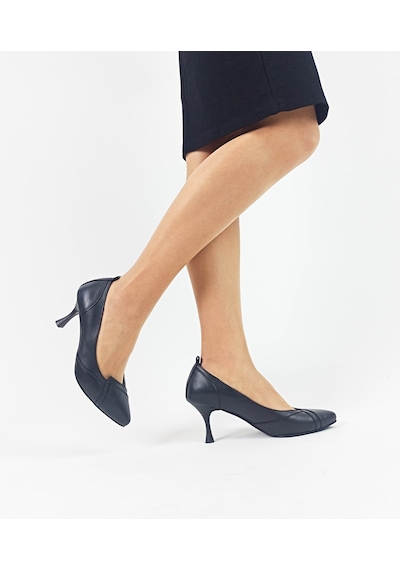GDT Ayakkabı Hakiki Deri Siyah İnce Topuk Kadın Stiletto Siyah