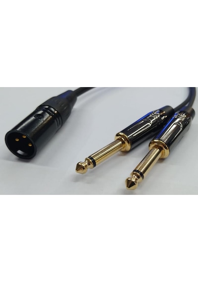 Xlr Kablo - Kaliteli - 3 Pin Xlr Erkek - 2X 6.3 Mono Erkek - 10 M