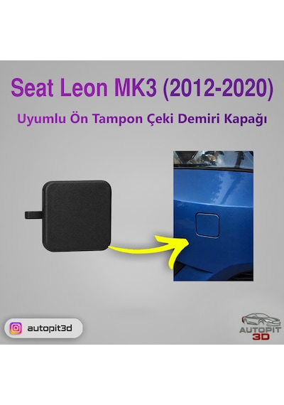 Seat Leon Mk3 2012-2020 Uyumlu Ön Tampon Çeki Demiri Kapağı