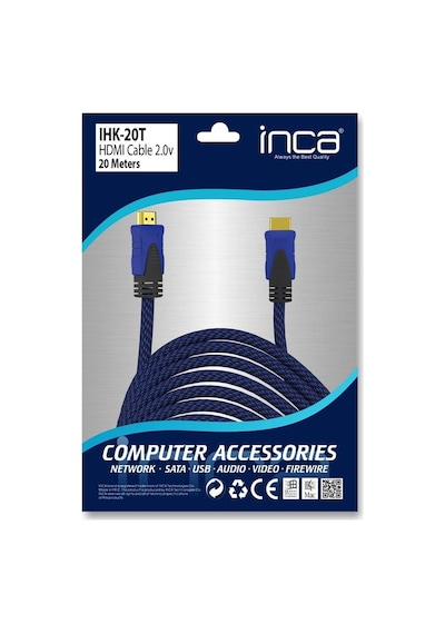 Inca Ihk-20t 2.0 20mt Altın Uç Hdmı Kablo 18 Gbps 4k& 2k & Full Hd Kdo