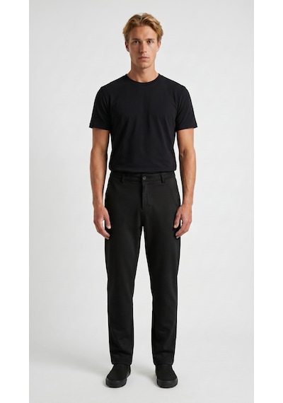 Redline Talget Kışlık Kalın Slim Fit Kemerli Erkek Pantolon Siyah