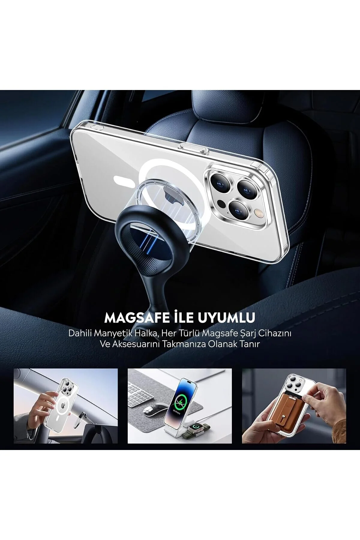 İphone 17 Pro Max Şeffaf Magsafe Uyumlu Kılıf Darbeye Dayanıklı Şeffaf Telefon Kılıfı Kamera Koruyucu İnce Ve Şık Tasarım Seffaf