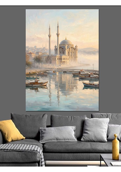 Sisli İstanbul Ve Ortaköy Camii Dekoratif Kanvas - Mdf Ahşap Tablo