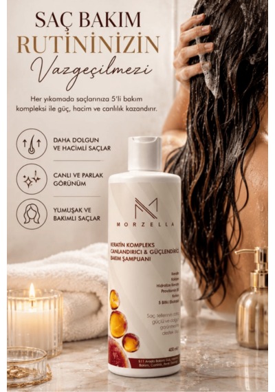 Keratin Ve Kolajen İçerikli Dolgunlaştırıcı Canlandırıcı Şampuan 400 Ml Tüm Saç Tipleri