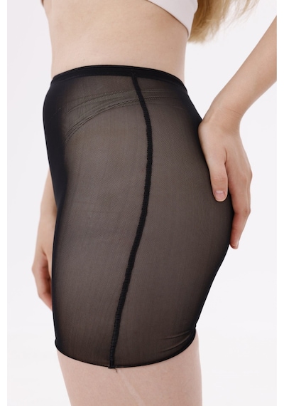 Ang Butik Freshness 0024 Lazer Kesim Tül Boxer Korse SIYAH