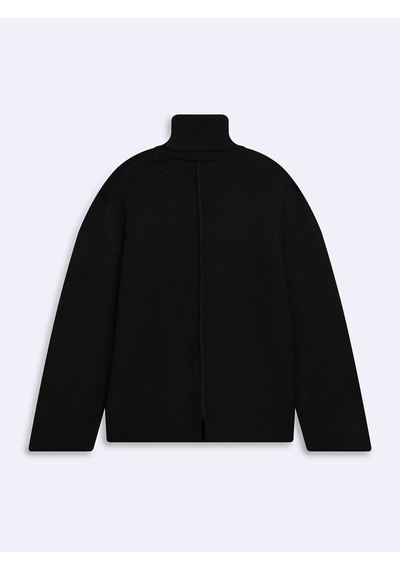 LTB Relaxed Fit Boğazlı Yaka Triko Siyah Kazak