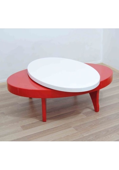 Döner Orta Sehpa Oval Rus Tarz Model Kayın Retro Ayak Sağlam Şık (396692798)