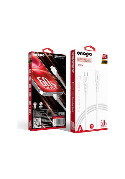 Onopo İphone Uyumlu Type-c To Lightning 20w Pd Hızlı Şarj Ve Data Kablosu 1 Metre - P4 8 Pinli Smart Kablo Beyaz