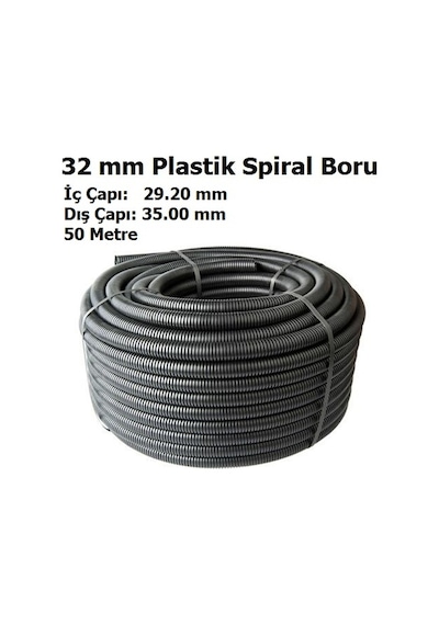 32`lik Spiral Boru Siyah