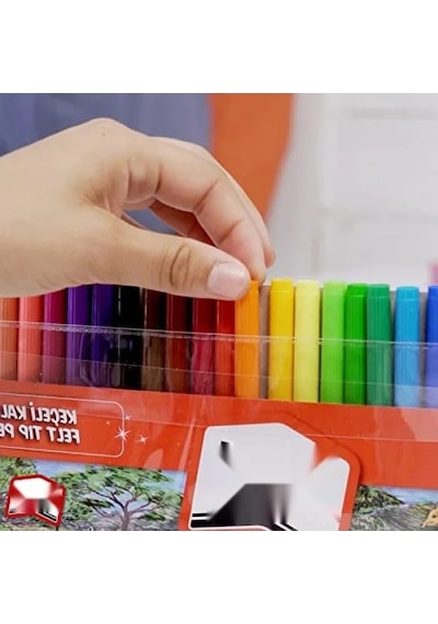 12 Renkli Su Bazlı Silinebilir Keçeli Kalem Seti - Çocuk Dostu