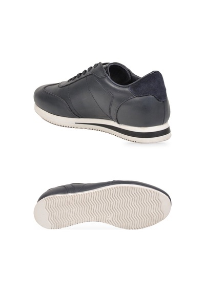 Komcero Kauçuk Tabanlı Bağcıklı Sneaker Lacivert Hakiki Deri Erkek Casual Ayakkabı Hz1003-7811