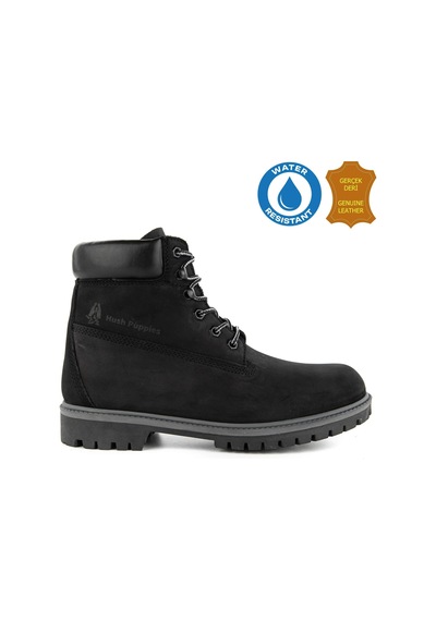Hush Puppies Helppo 725812 Gerçek Deri, Anatomik, Waterresist Erkek Bot Siyah Siyah