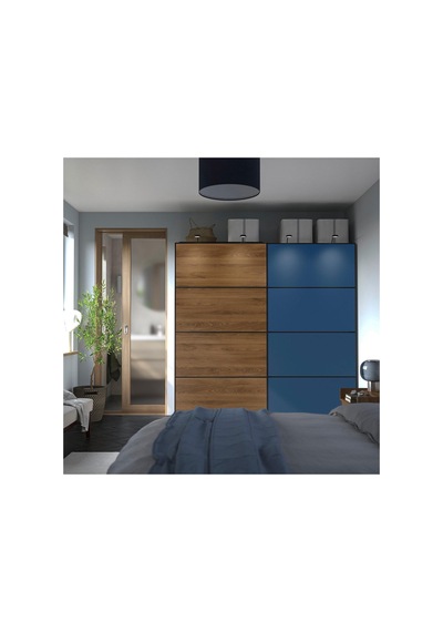 Mehamn Ceviz Görünüm-mavi 100x201 Cm Sürgü Kapak - 80605760 Ikea