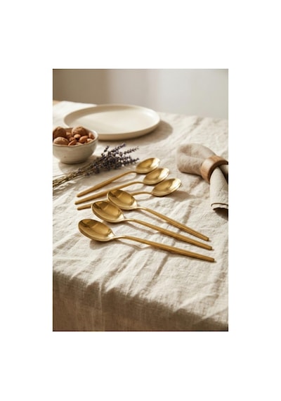Northcity 6'lı Lüks Gold Paslanmaz Çelik Yemek Kaşığı Seti 21 Cm - Northcity