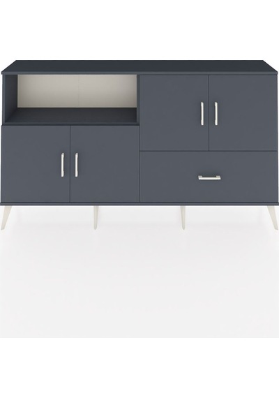 Arges Konsol 4 Raflı Tek Çekmeceli 4 Kapaklı 176x30x99 Antrasit-a Antrasit-antrasit Arges Konsol 4 Raflı Tek Çekmeceli 4 Kapaklı 176x30x99 Antrasit-a Antrasit-antrasit