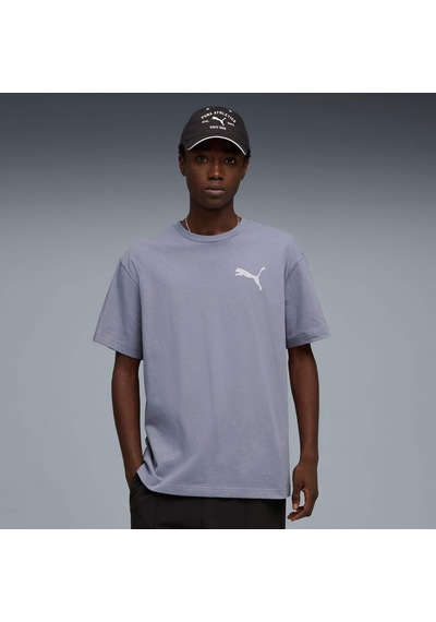 Puma Essentıals Elevated Cat Logo Erkek Geniş Kesim Tişört 634391 65 Gri