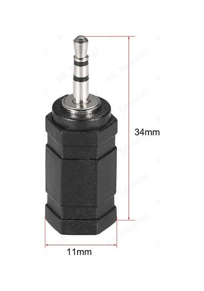 2.5mm Erkek - 3.5mm Dişi Konnektör Stereo Ses Adaptörü Dönüştürüc